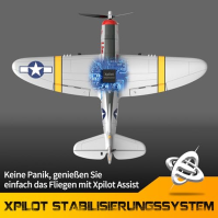 P47 RC letadlo, 2.4G 4kanálový Thunderbolt Fighter dálkově ovládaný akrobatický model letadla s gyroskopickým systémem pro začát